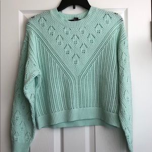 Mint geo print sweater